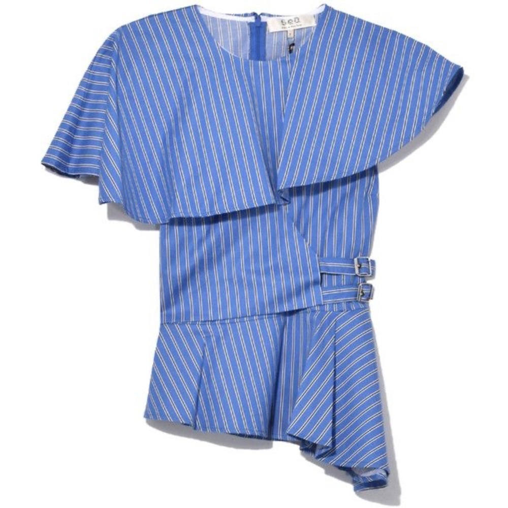Sea New York striped multi belted blouse